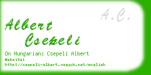 albert csepeli business card